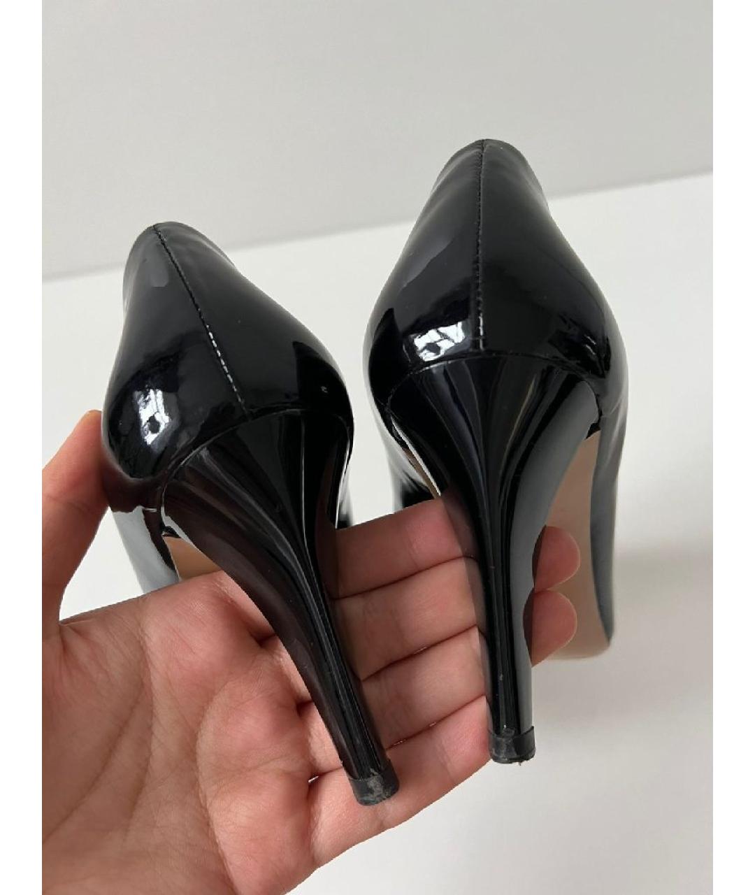 GUCCI Черные кожаные лодочки на низком каблуке, фото 5