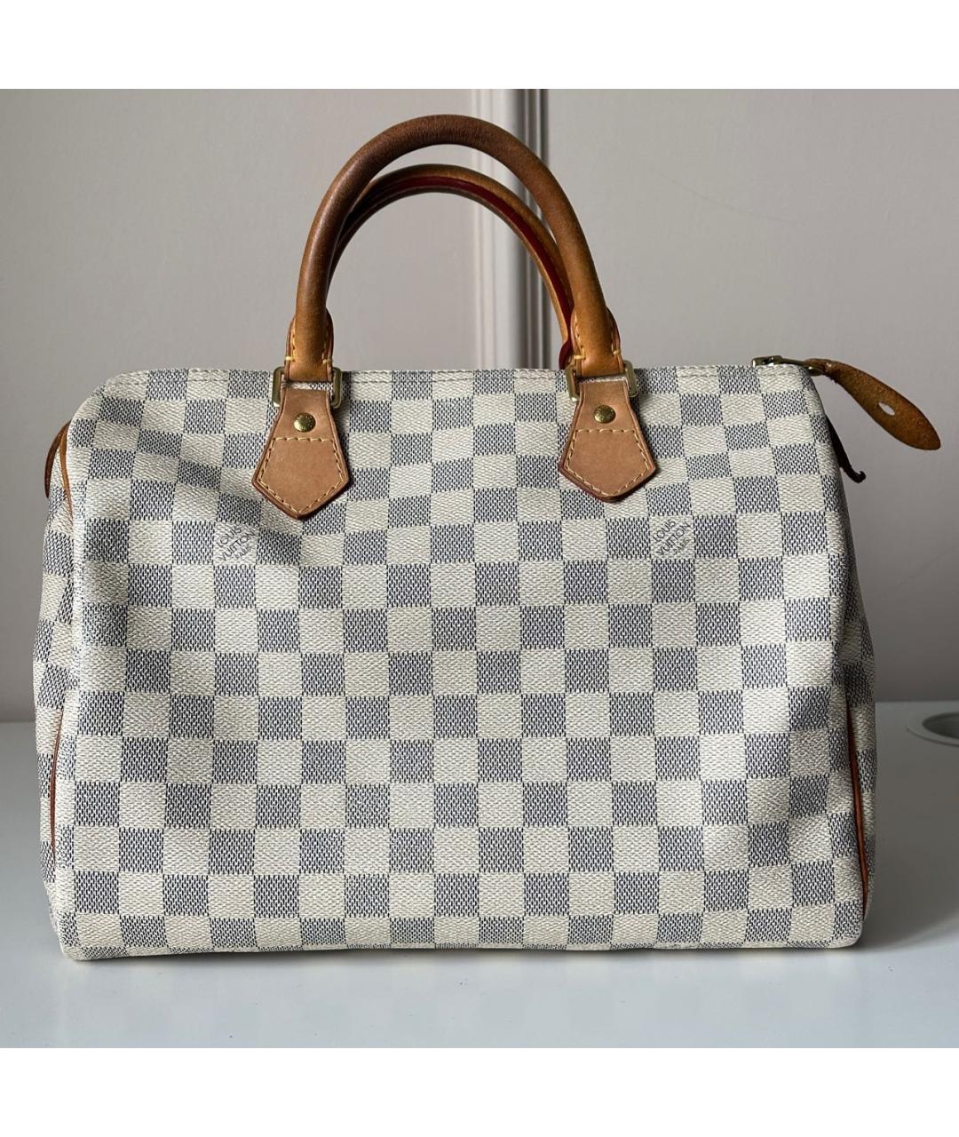 LOUIS VUITTON Белая кожаная сумка с короткими ручками, фото 9