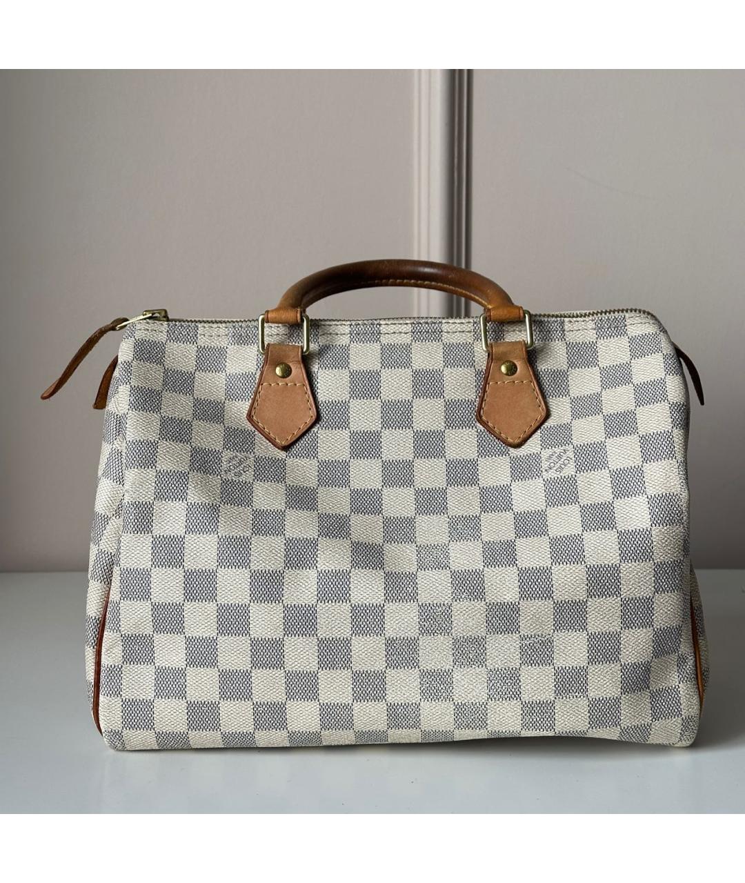 LOUIS VUITTON Белая кожаная сумка с короткими ручками, фото 2