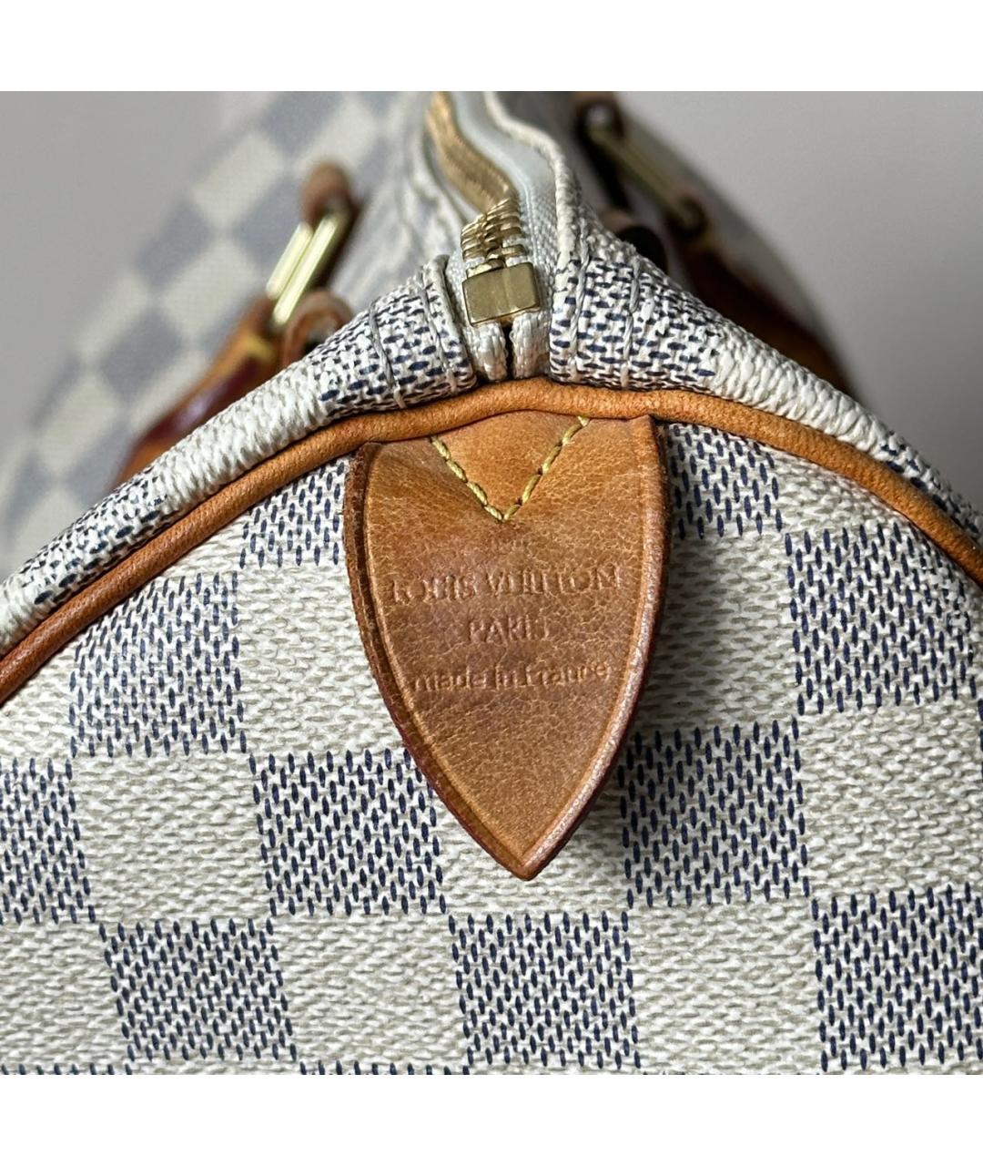 LOUIS VUITTON Белая кожаная сумка с короткими ручками, фото 7