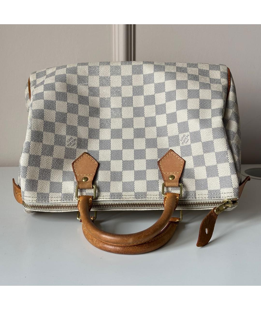 LOUIS VUITTON Белая кожаная сумка с короткими ручками, фото 6