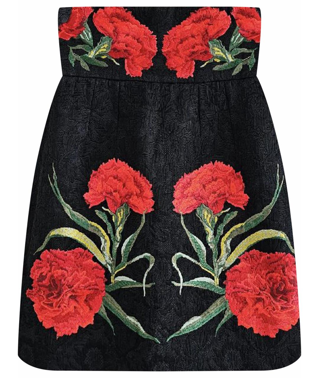 DOLCE&GABBANA Черная хлопковая юбка миди, фото 1