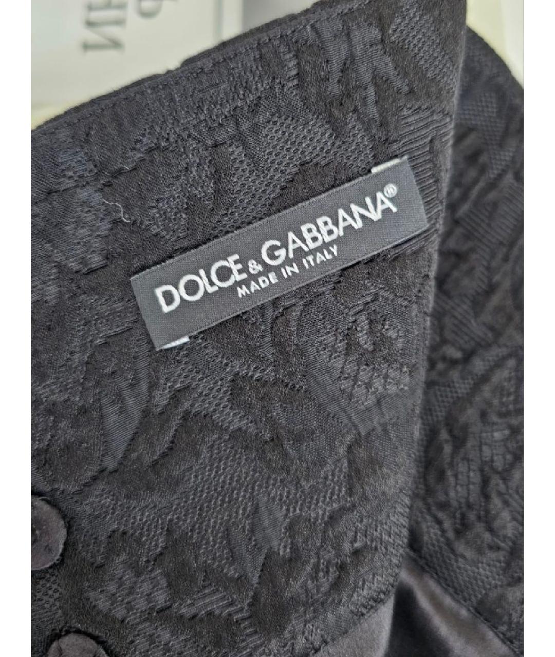 DOLCE&GABBANA Черная хлопковая юбка миди, фото 4