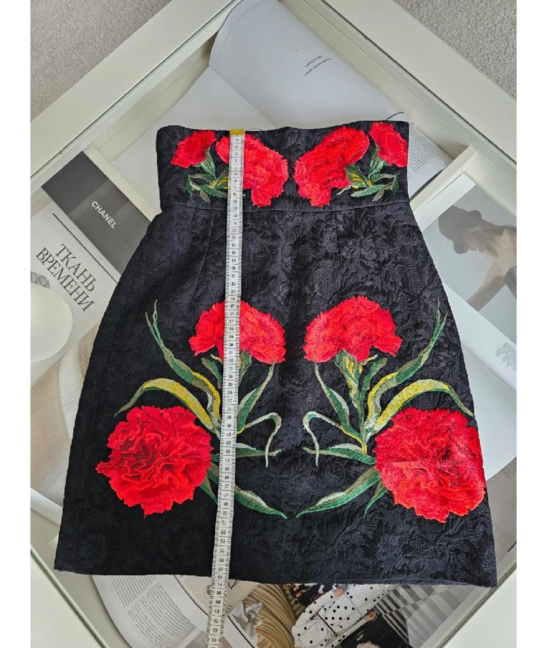 DOLCE&GABBANA Черная хлопковая юбка миди, фото 6