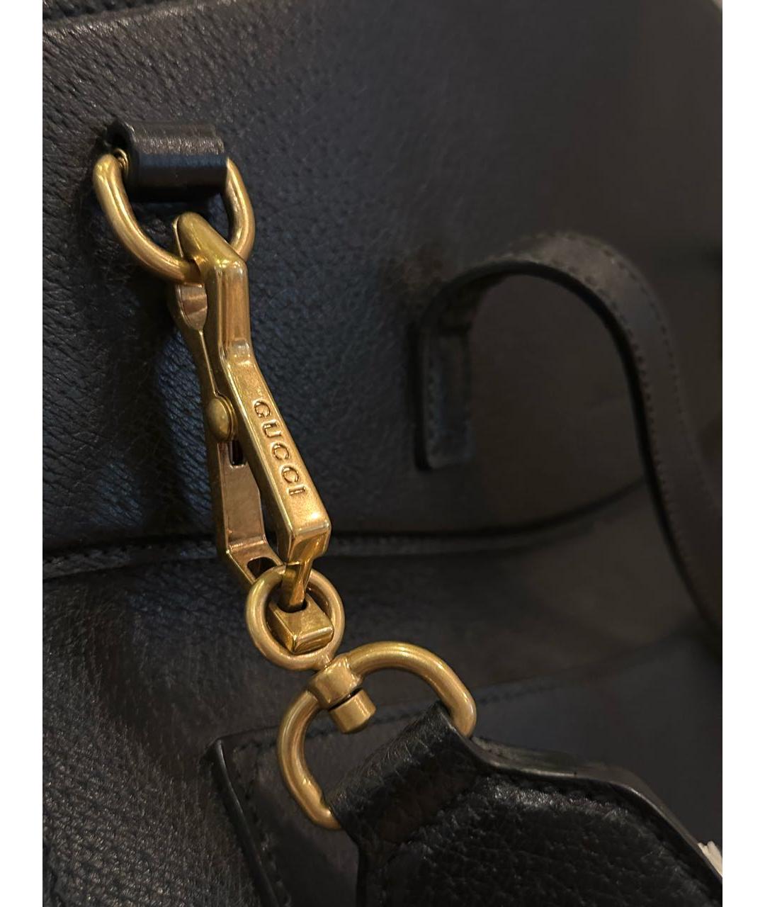 GUCCI Черная кожаная сумка с короткими ручками, фото 4