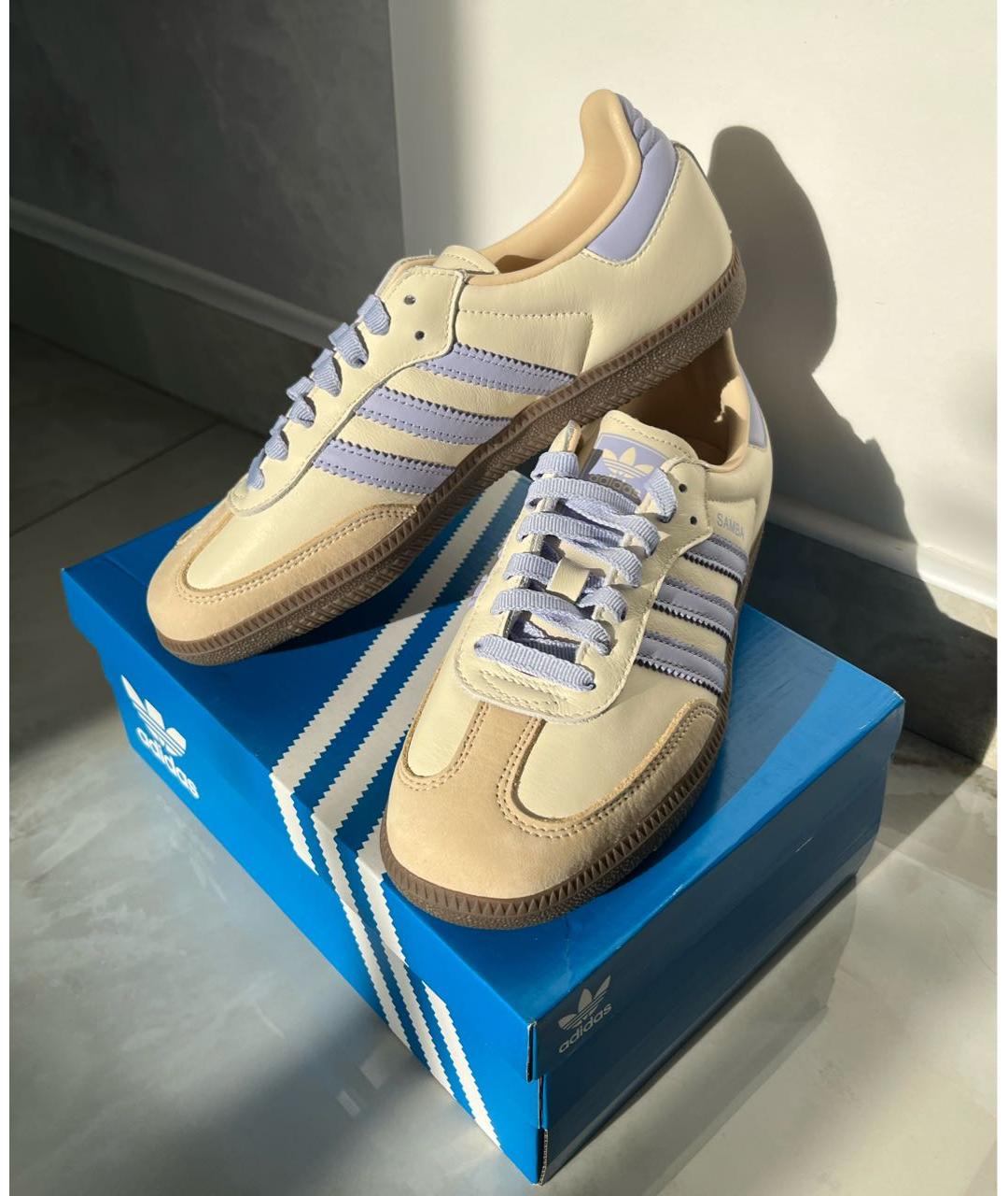 ADIDAS Бежевые кожаные кроссовки, фото 7