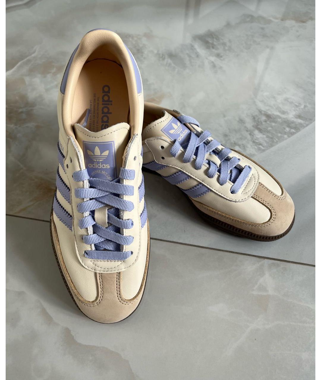 ADIDAS Бежевые кожаные кроссовки, фото 2