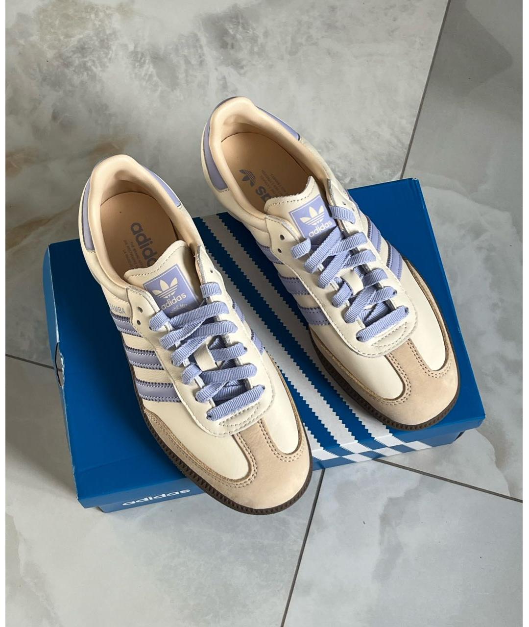ADIDAS Бежевые кожаные кроссовки, фото 6