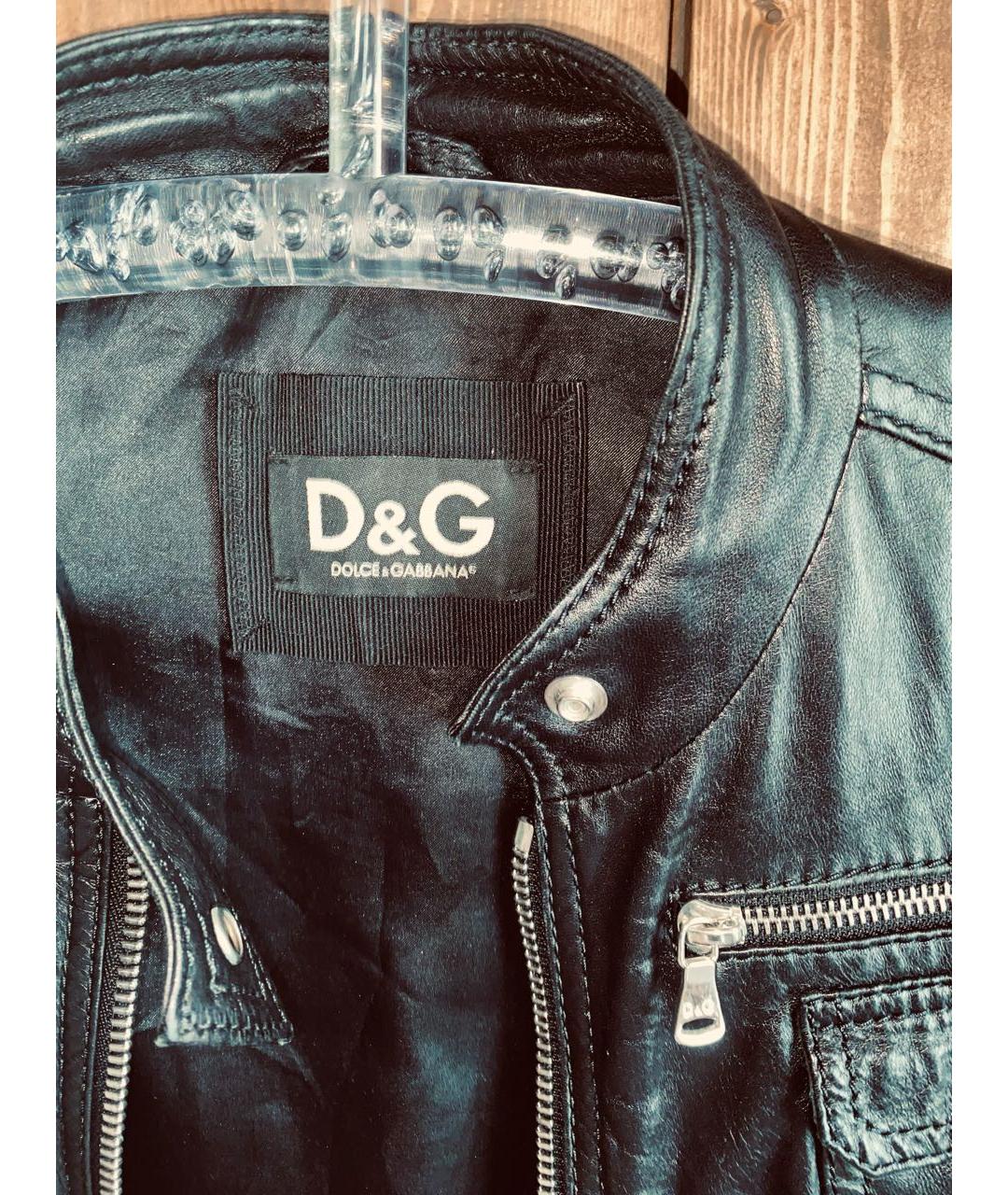 DOLCE&GABBANA Черная кожаная куртка, фото 3