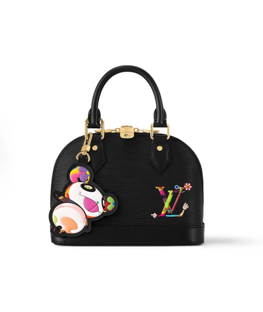 LOUIS VUITTON Черная кожаная сумка с короткими ручками, фото 5
