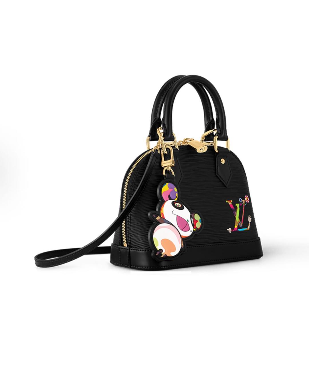 LOUIS VUITTON Черная кожаная сумка с короткими ручками, фото 2