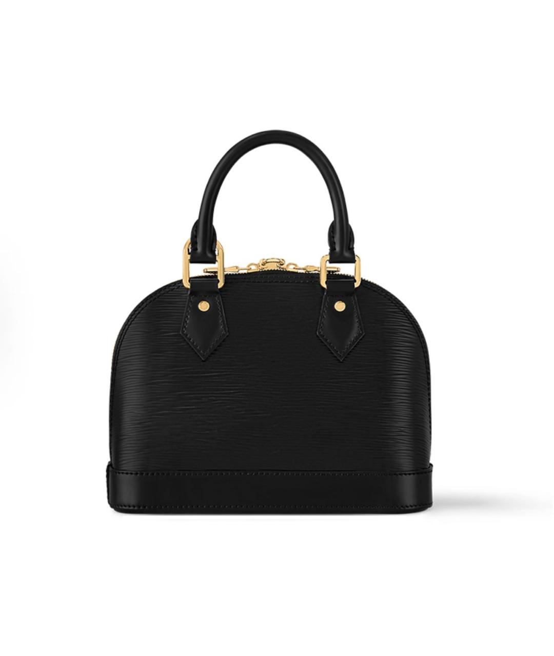 LOUIS VUITTON Черная кожаная сумка с короткими ручками, фото 3