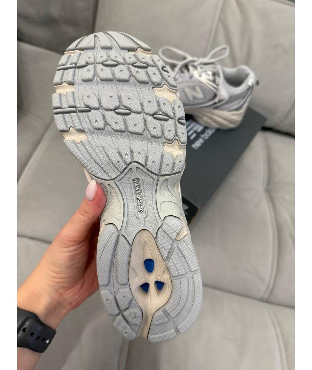 NEW BALANCE Серебряные текстильные кроссовки, фото 5