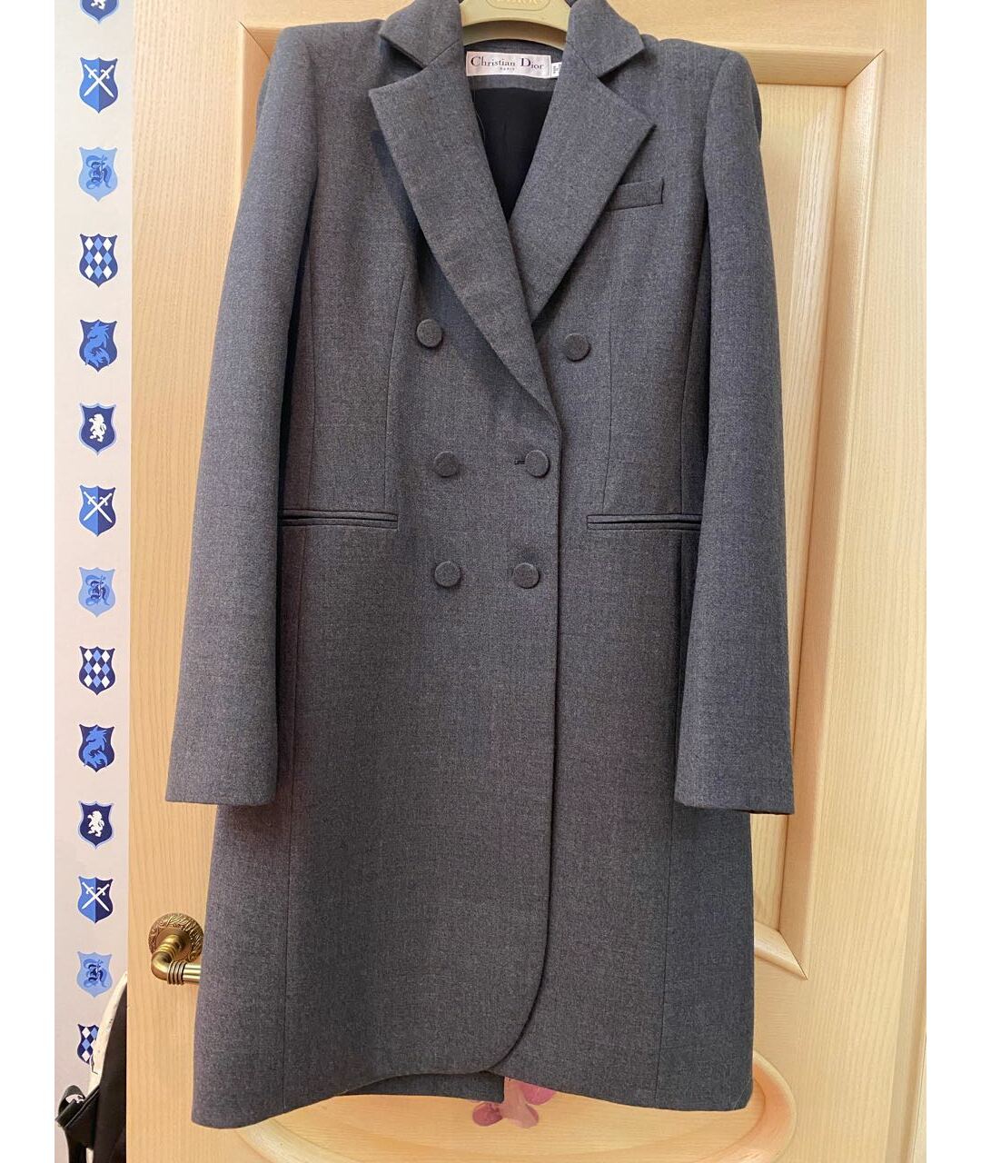 CHRISTIAN DIOR PRE-OWNED Серое шерстяное пальто, фото 7