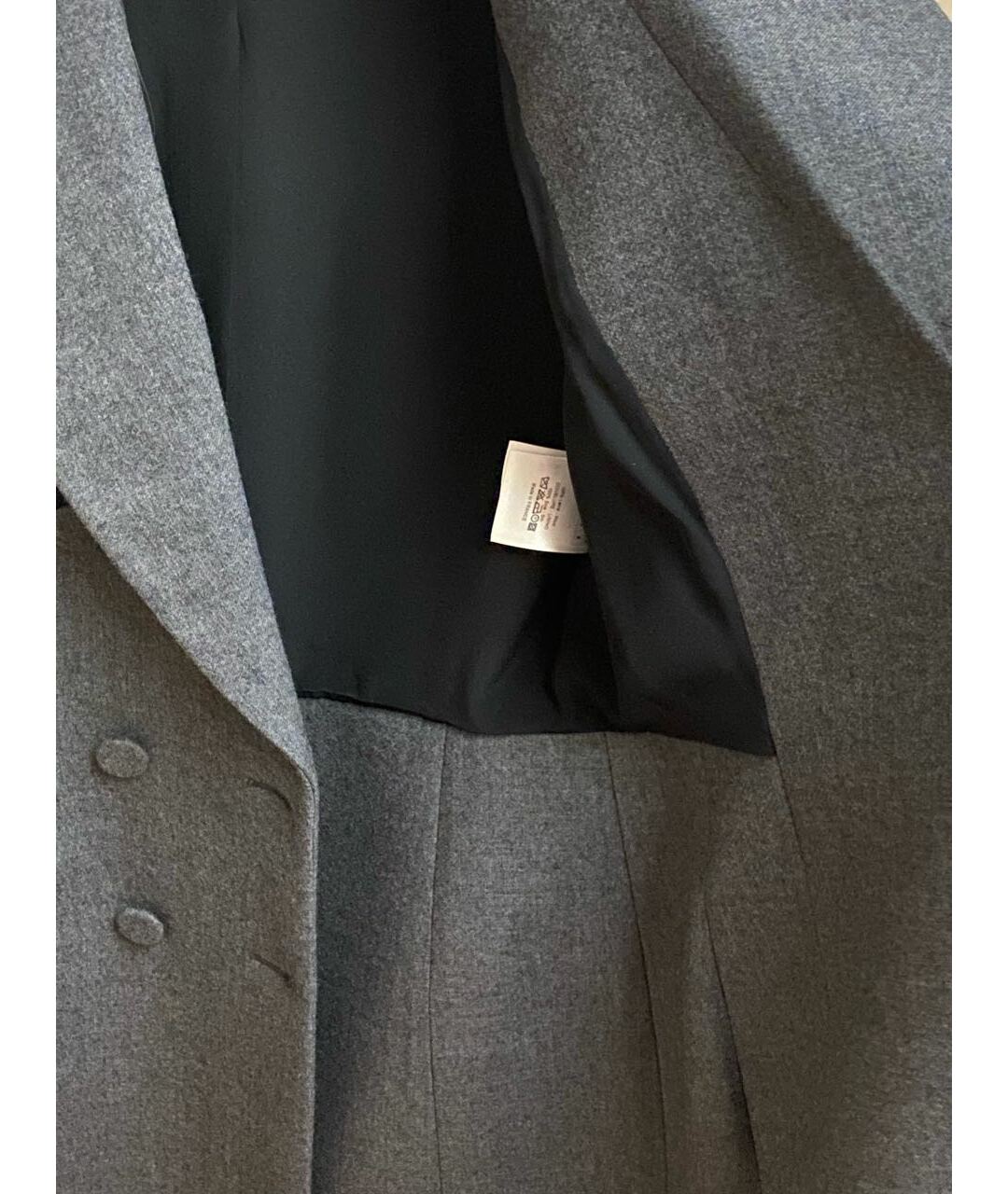 CHRISTIAN DIOR PRE-OWNED Серое шерстяное пальто, фото 4