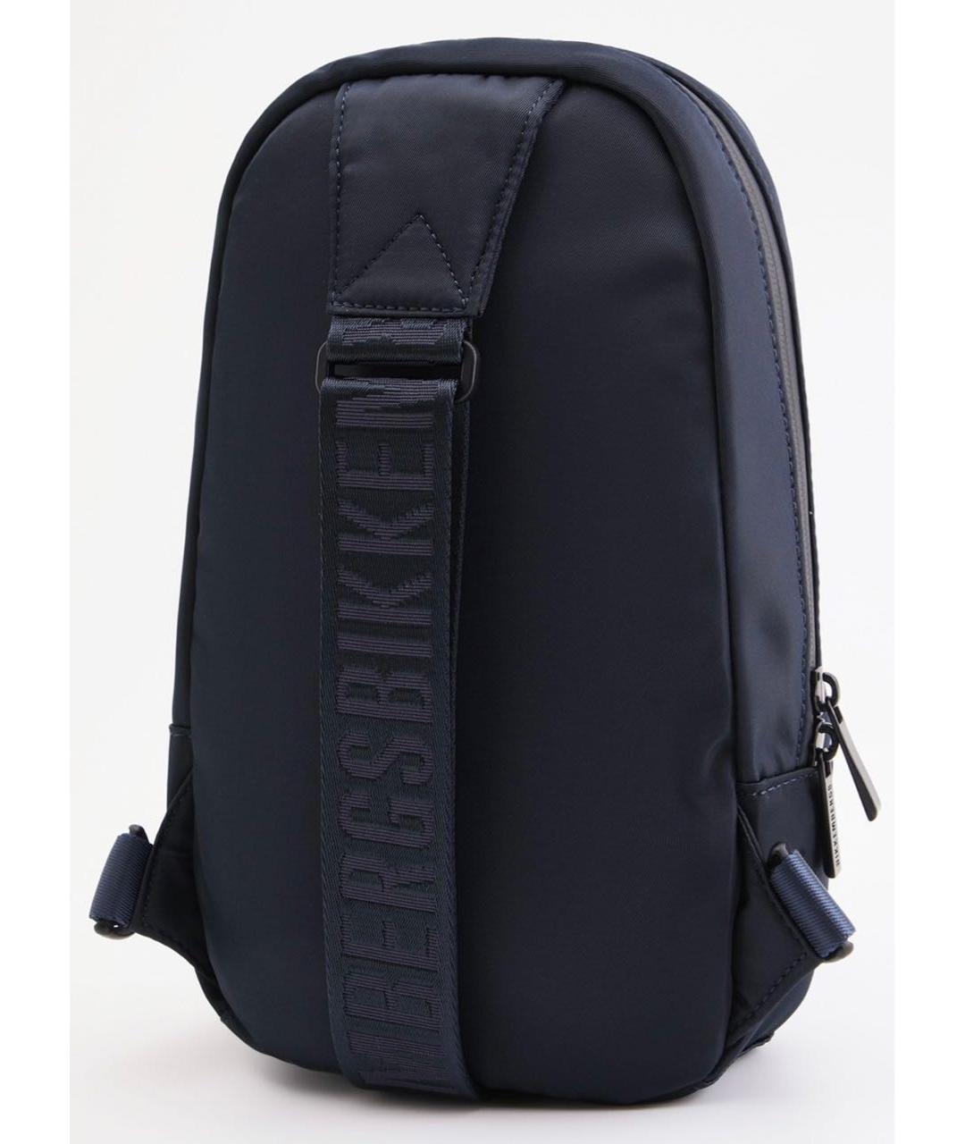 BIKKEMBERGS Темно-синяя тканевая сумка на плечо, фото 2