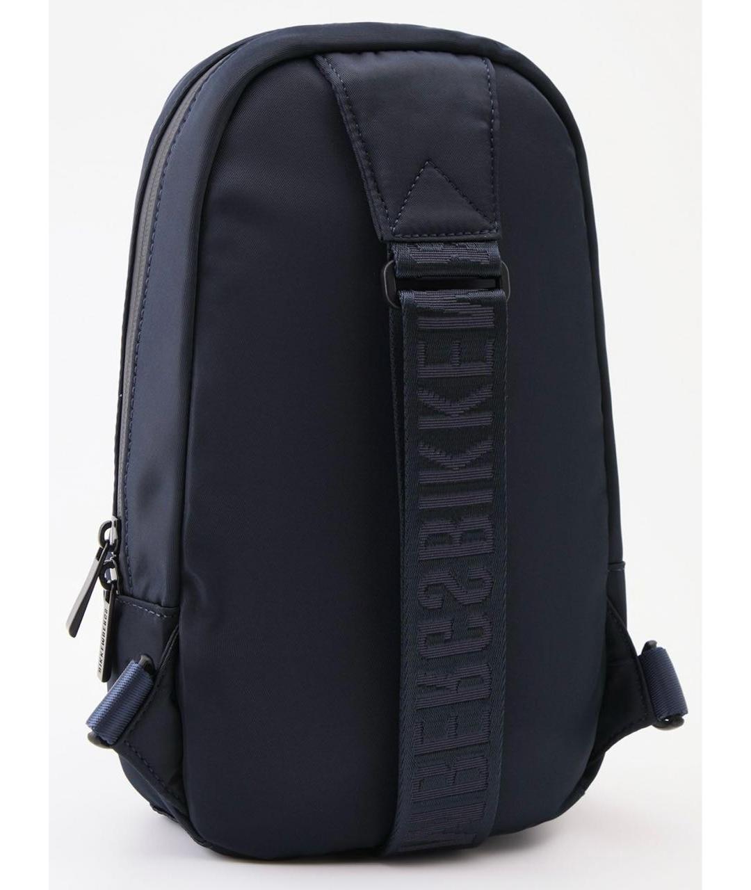 BIKKEMBERGS Темно-синяя тканевая сумка на плечо, фото 5