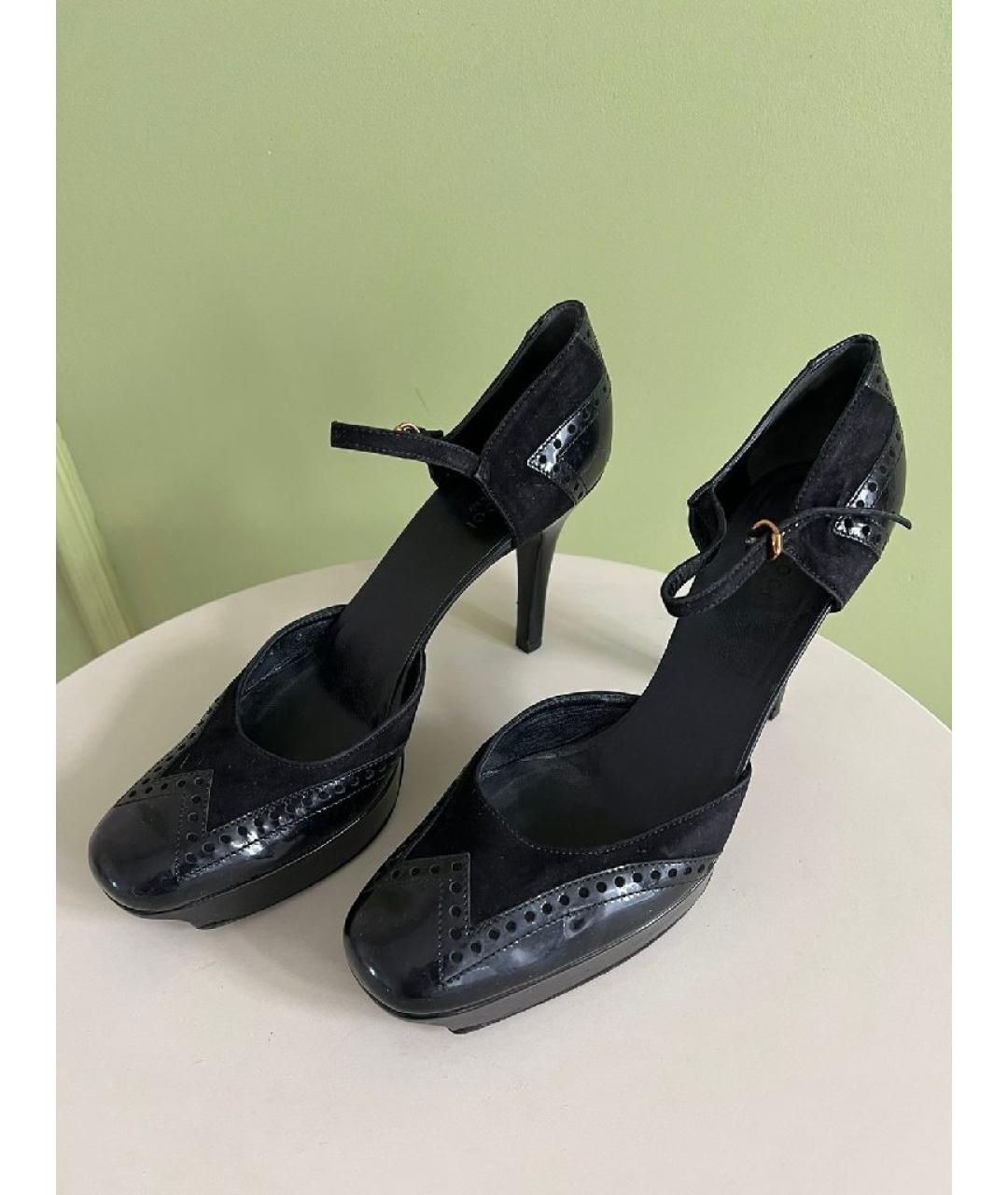 GUCCI Черные кожаные туфли, фото 2