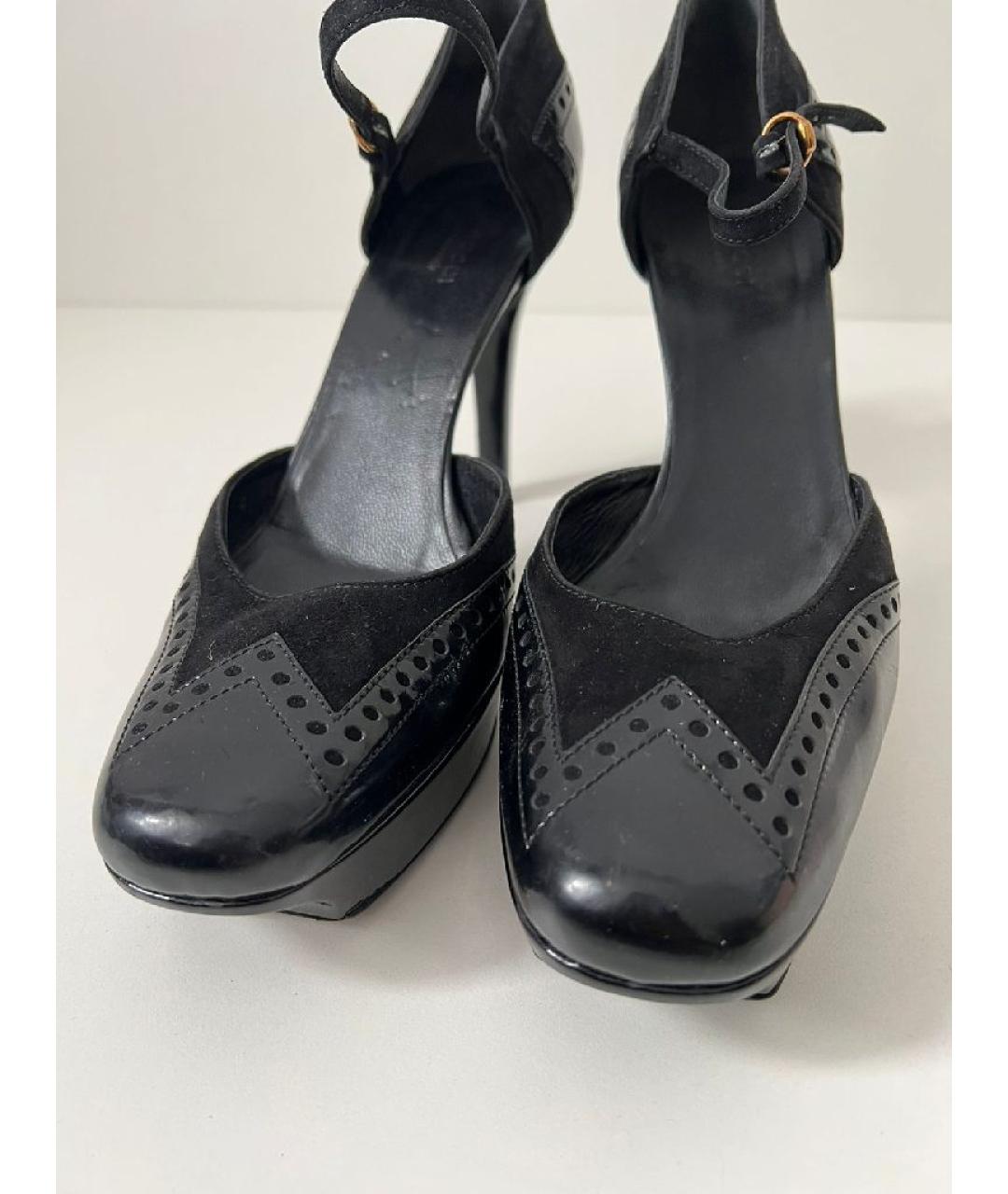 GUCCI Черные кожаные туфли, фото 3