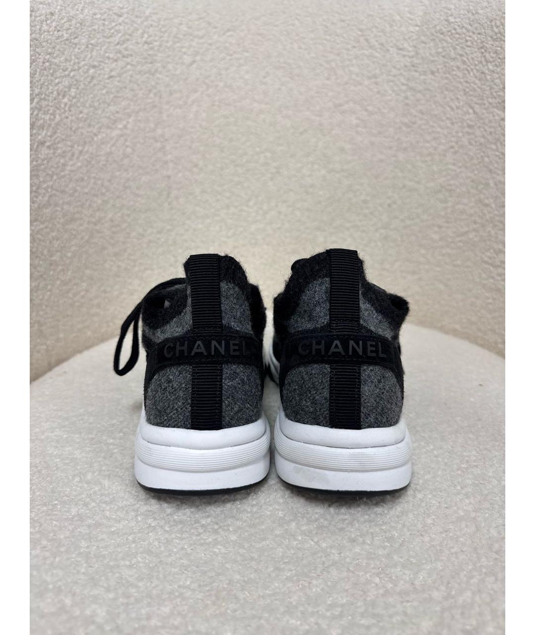 CHANEL Черные текстильные кроссовки, фото 4