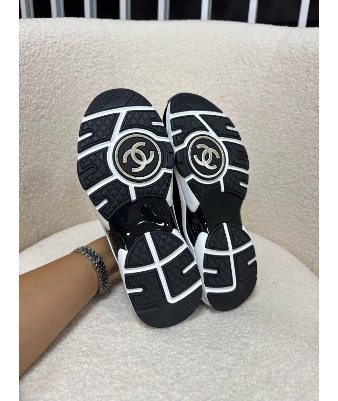 CHANEL Черные текстильные кроссовки, фото 6