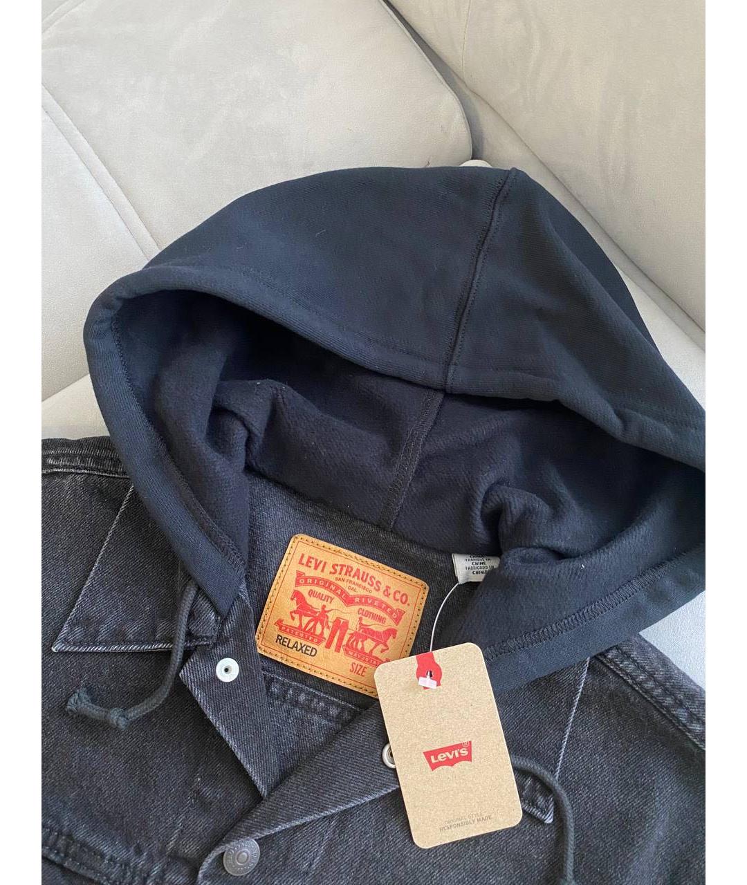 LEVI'S Черная деним куртка, фото 3