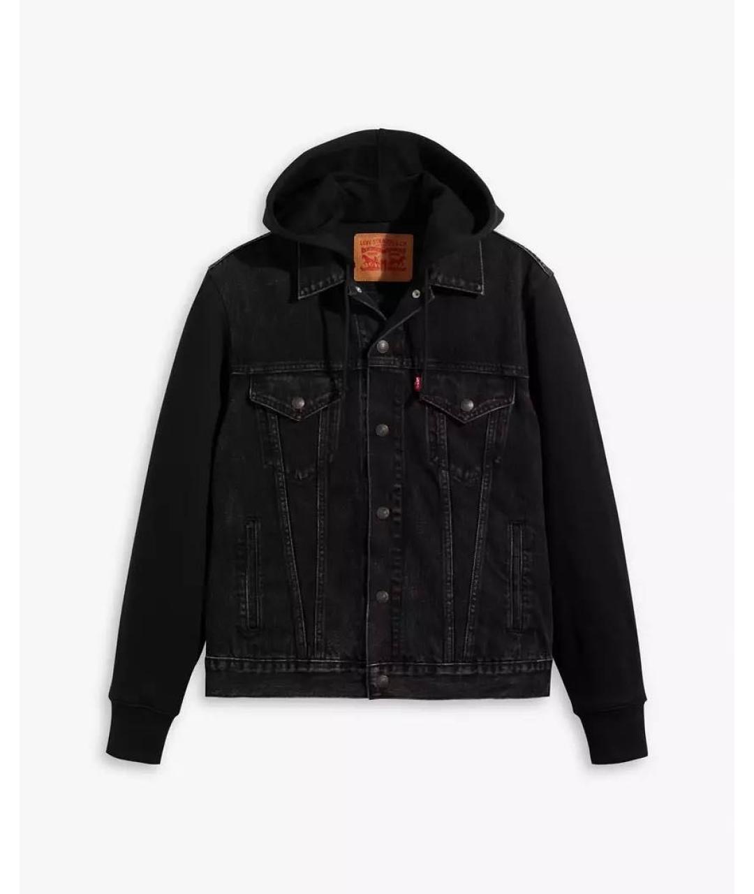 LEVI'S Черная деним куртка, фото 1