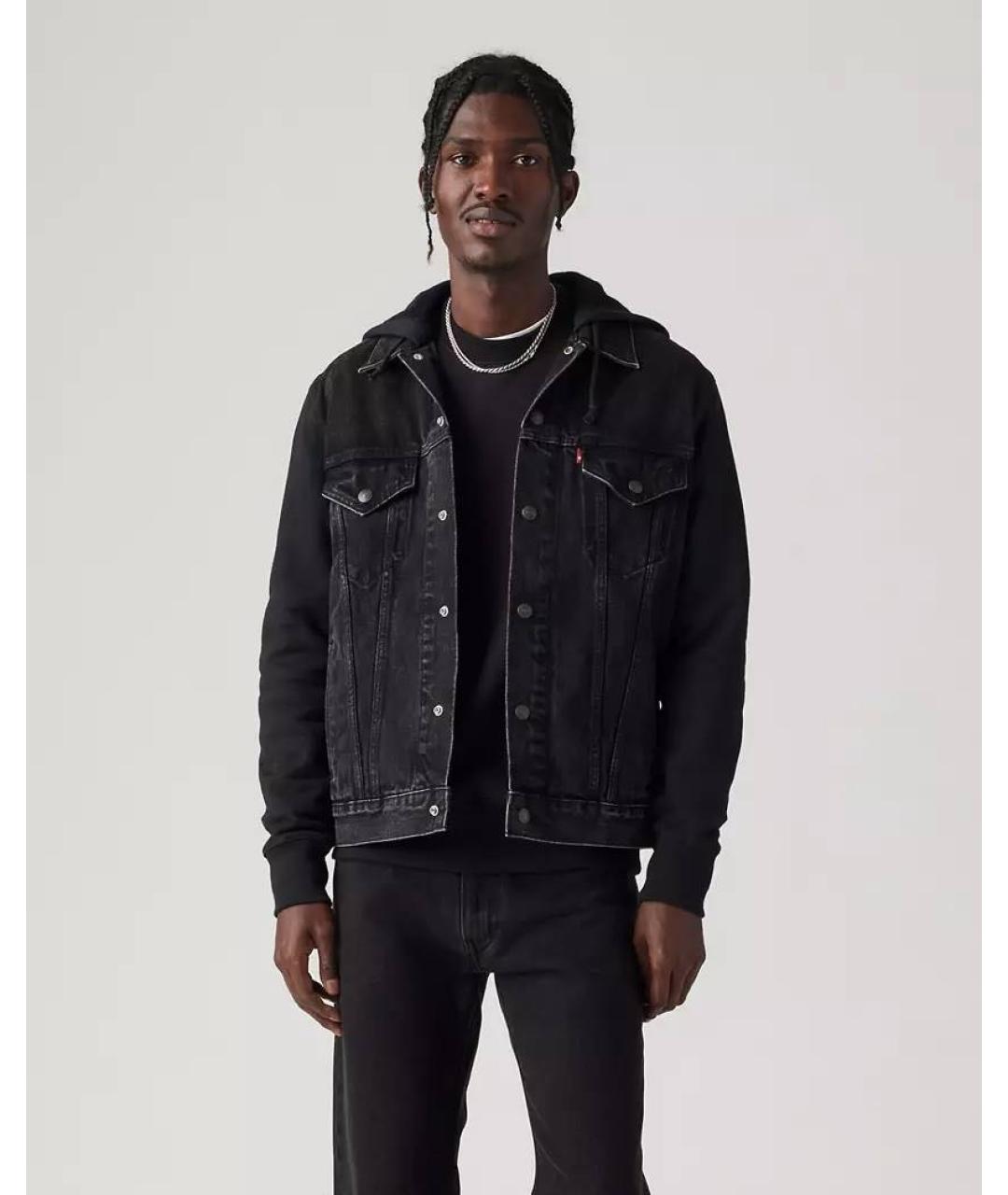 LEVI'S Черная деним куртка, фото 5