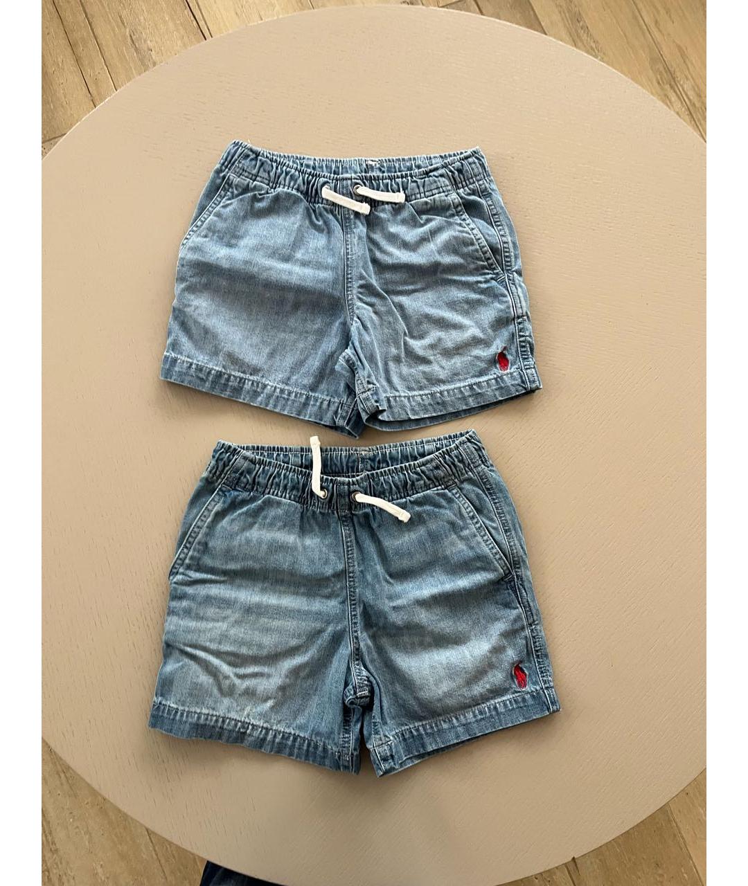 POLO RALPH LAUREN Голубые хлопковые детские шорты, фото 5