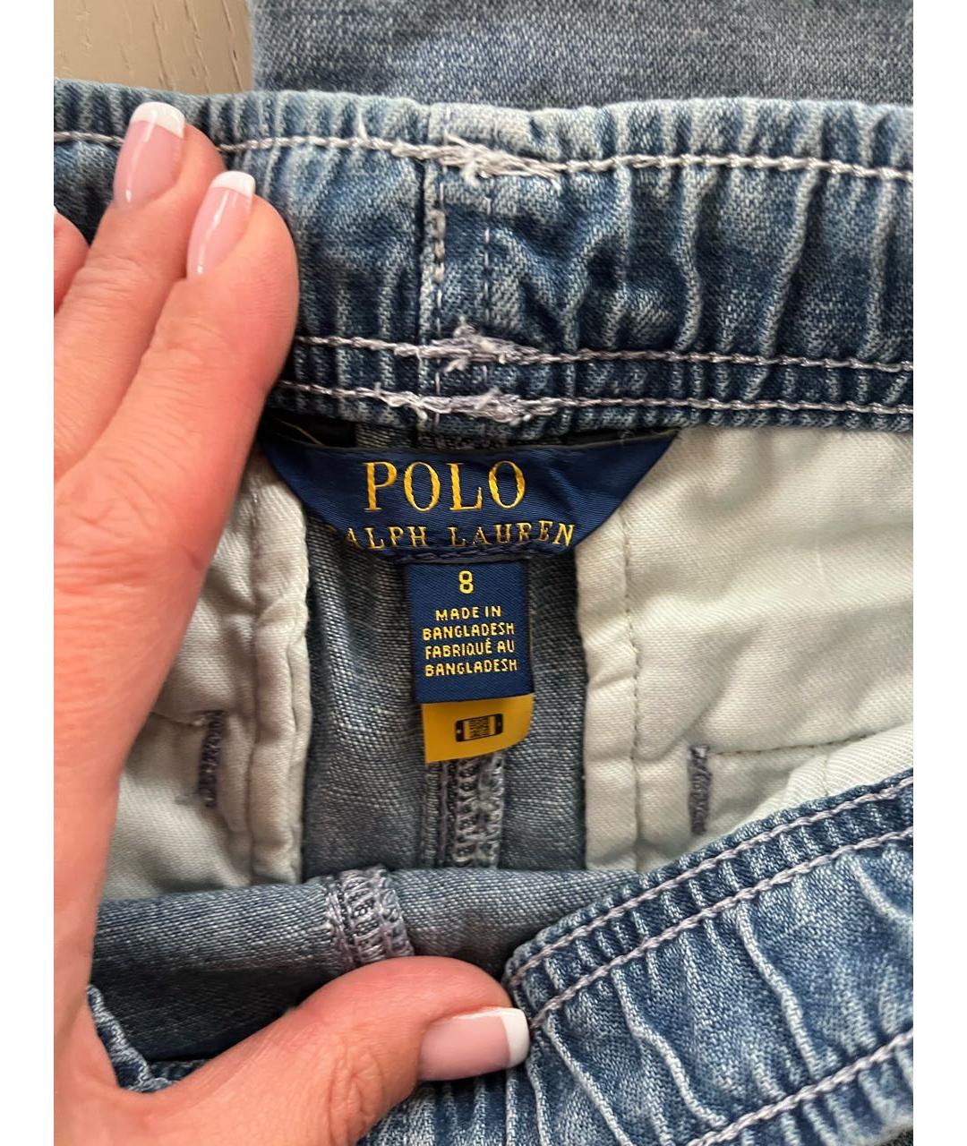 POLO RALPH LAUREN Голубые хлопковые детские шорты, фото 3