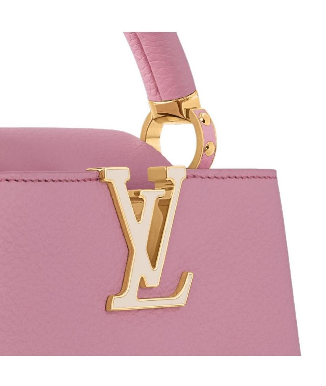 LOUIS VUITTON Розовая кожаная сумка с короткими ручками, фото 5