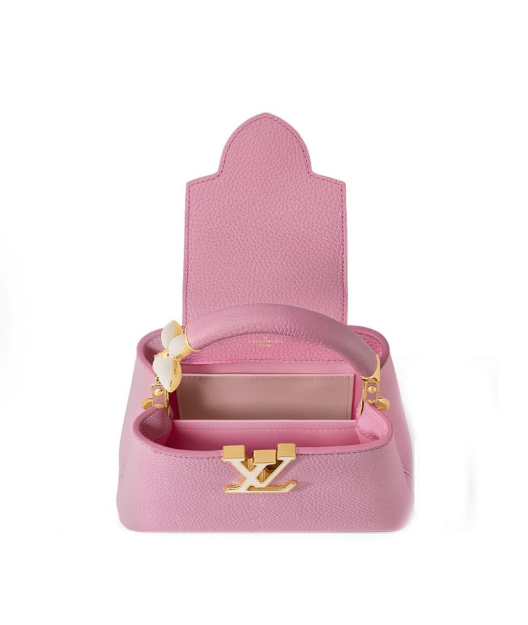 LOUIS VUITTON Розовая кожаная сумка с короткими ручками, фото 4