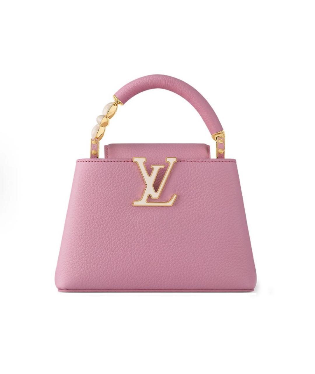 LOUIS VUITTON Розовая кожаная сумка с короткими ручками, фото 6