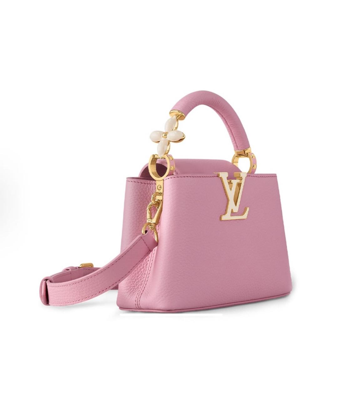LOUIS VUITTON Розовая кожаная сумка с короткими ручками, фото 2