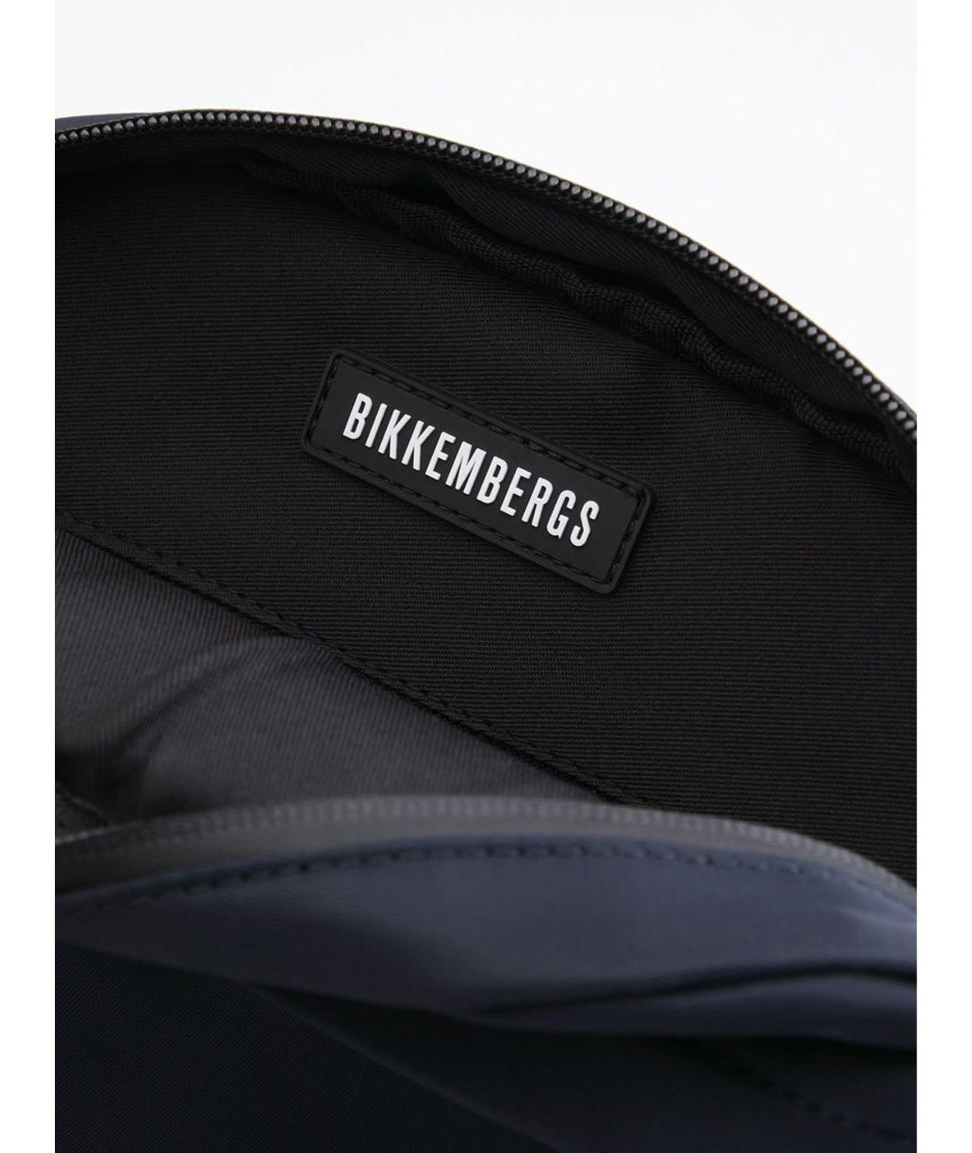BIKKEMBERGS Темно-синяя тканевая сумка на плечо, фото 3