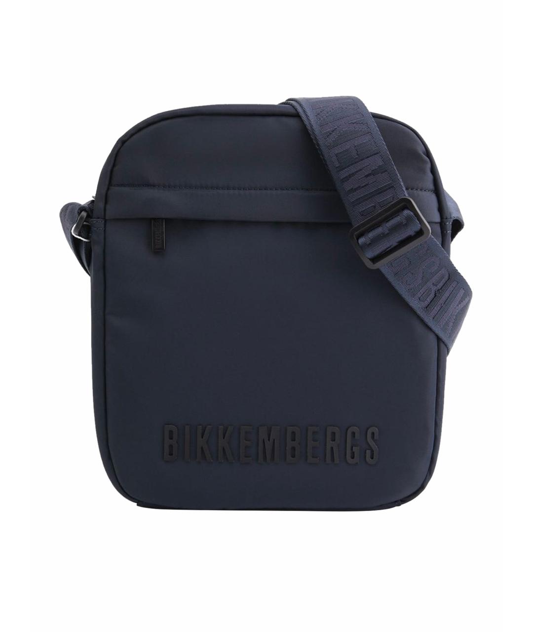 BIKKEMBERGS Темно-синяя тканевая сумка на плечо, фото 1