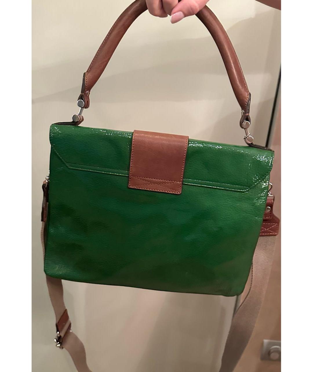 LANVIN Зеленая кожаная сумка с короткими ручками, фото 3
