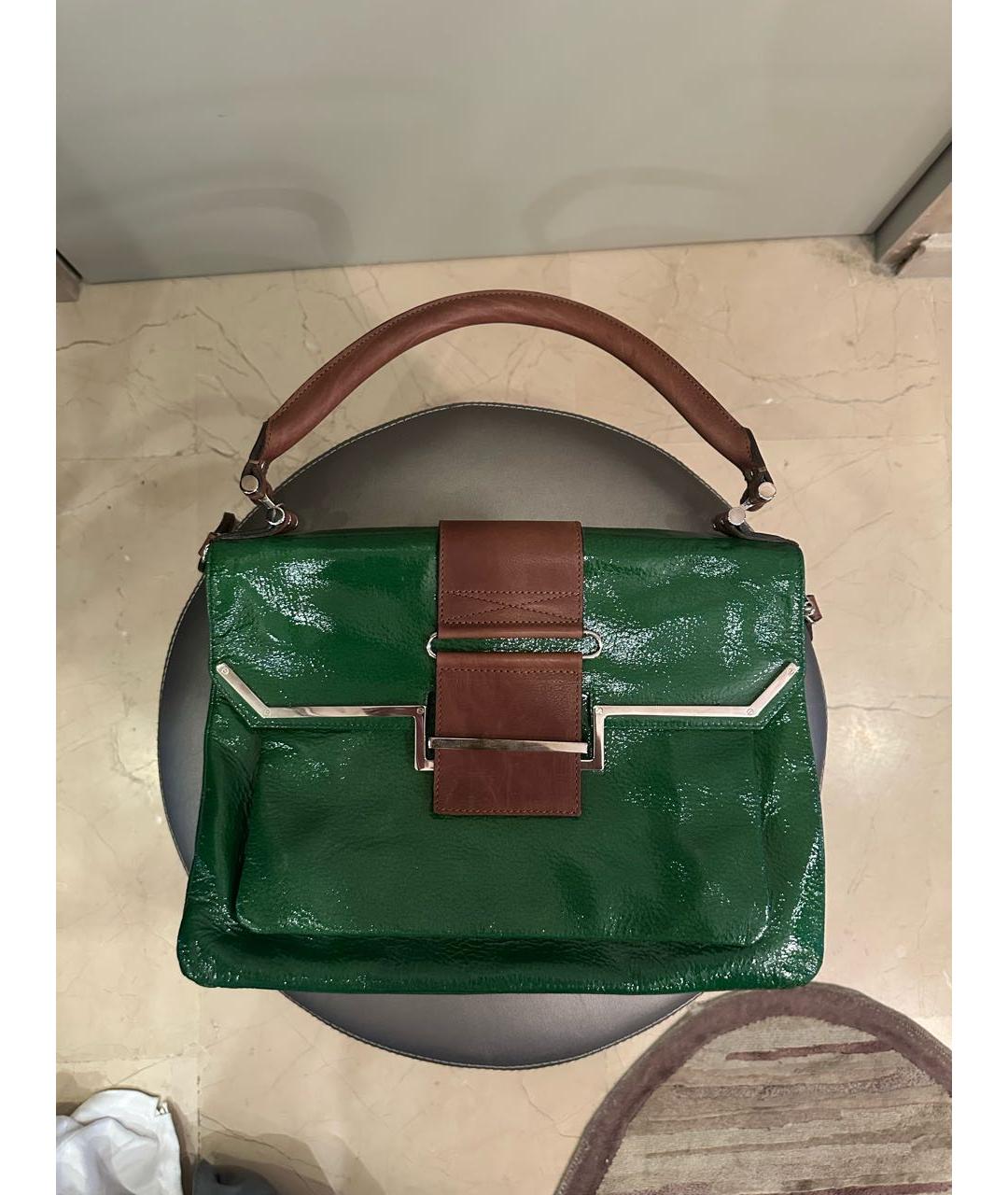 LANVIN Зеленая кожаная сумка с короткими ручками, фото 7