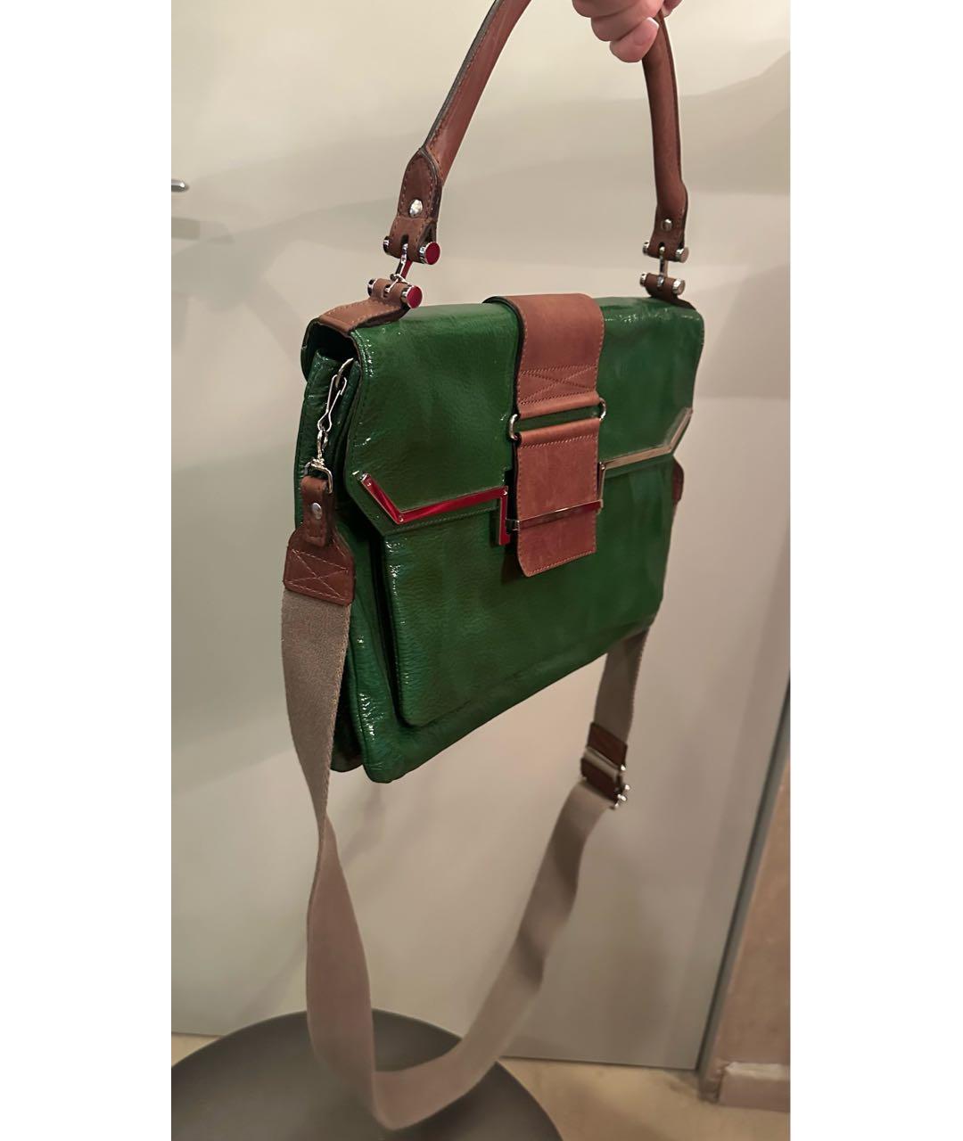 LANVIN Зеленая кожаная сумка с короткими ручками, фото 2