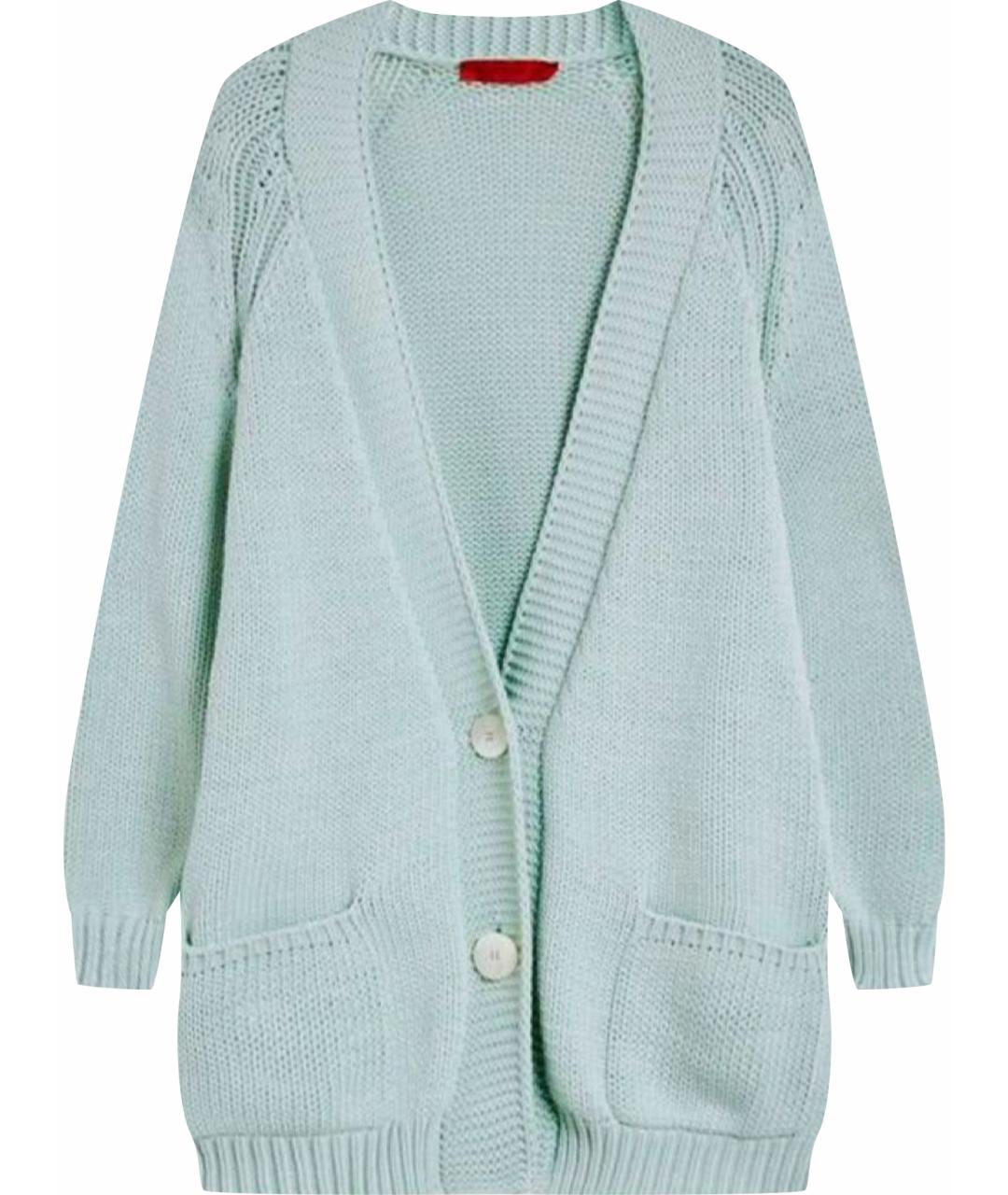 MAX MARA Голубой хлопковый кардиган, фото 1