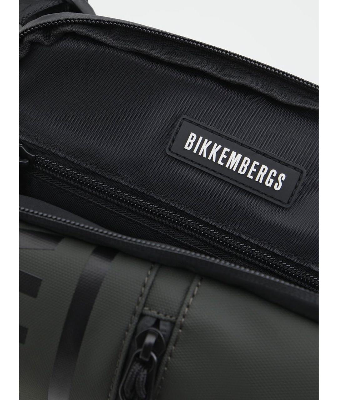 BIKKEMBERGS Зеленая тканевая сумка на плечо, фото 3