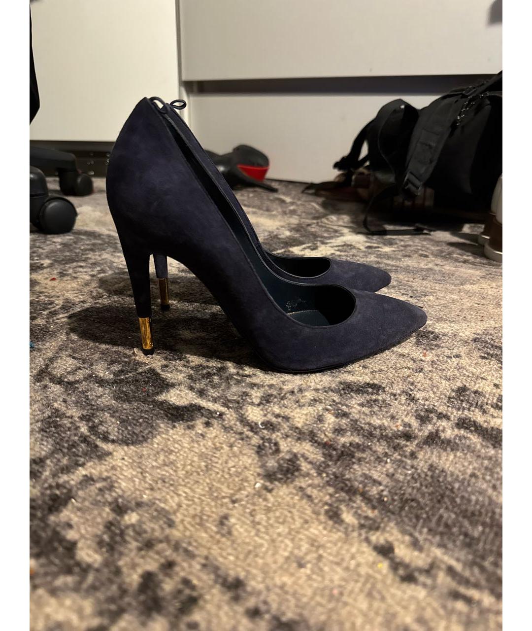 TOM FORD Темно-синие замшевые туфли, фото 5