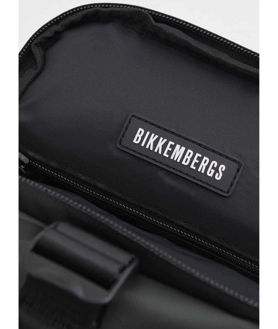 BIKKEMBERGS Зеленая тканевая сумка на плечо, фото 3
