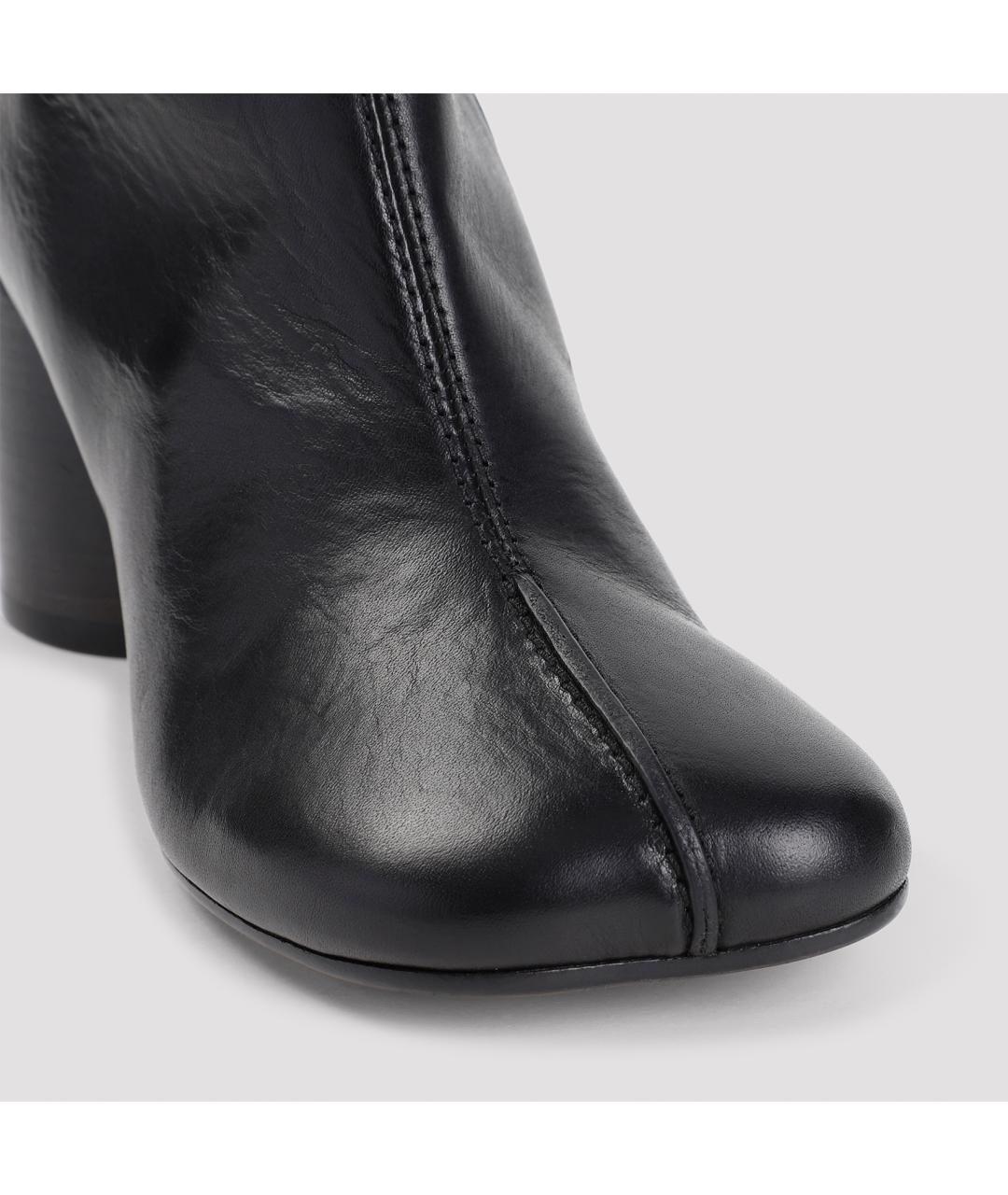 MM6 MAISON MARGIELA Черные кожаные ботинки, фото 2