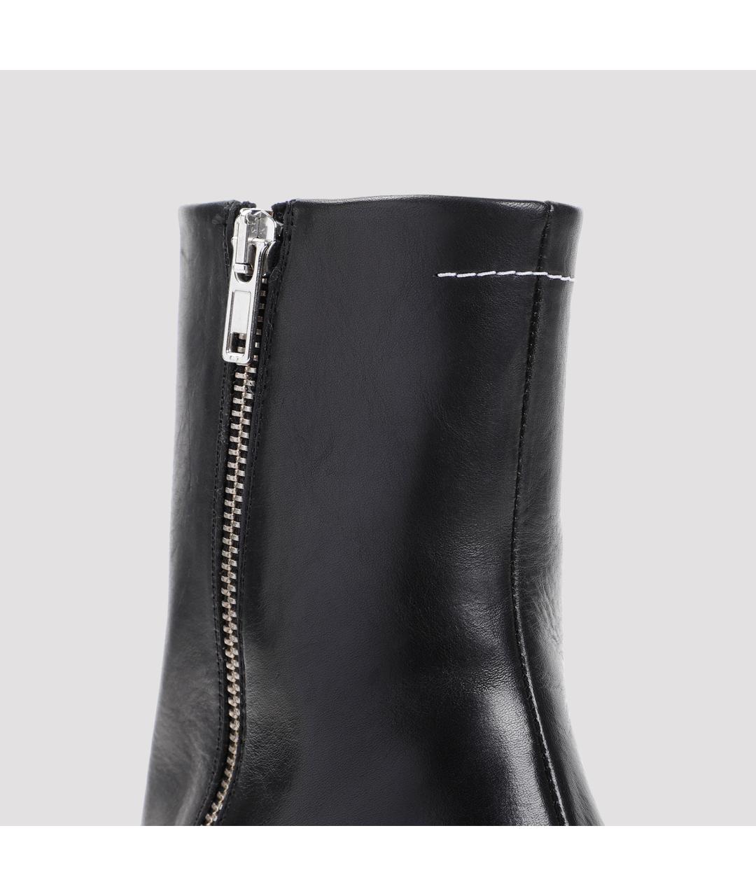 MM6 MAISON MARGIELA Черные кожаные ботинки, фото 3