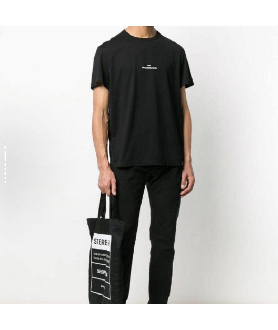 MAISON MARGIELA Черная хлопковая футболка, фото 4