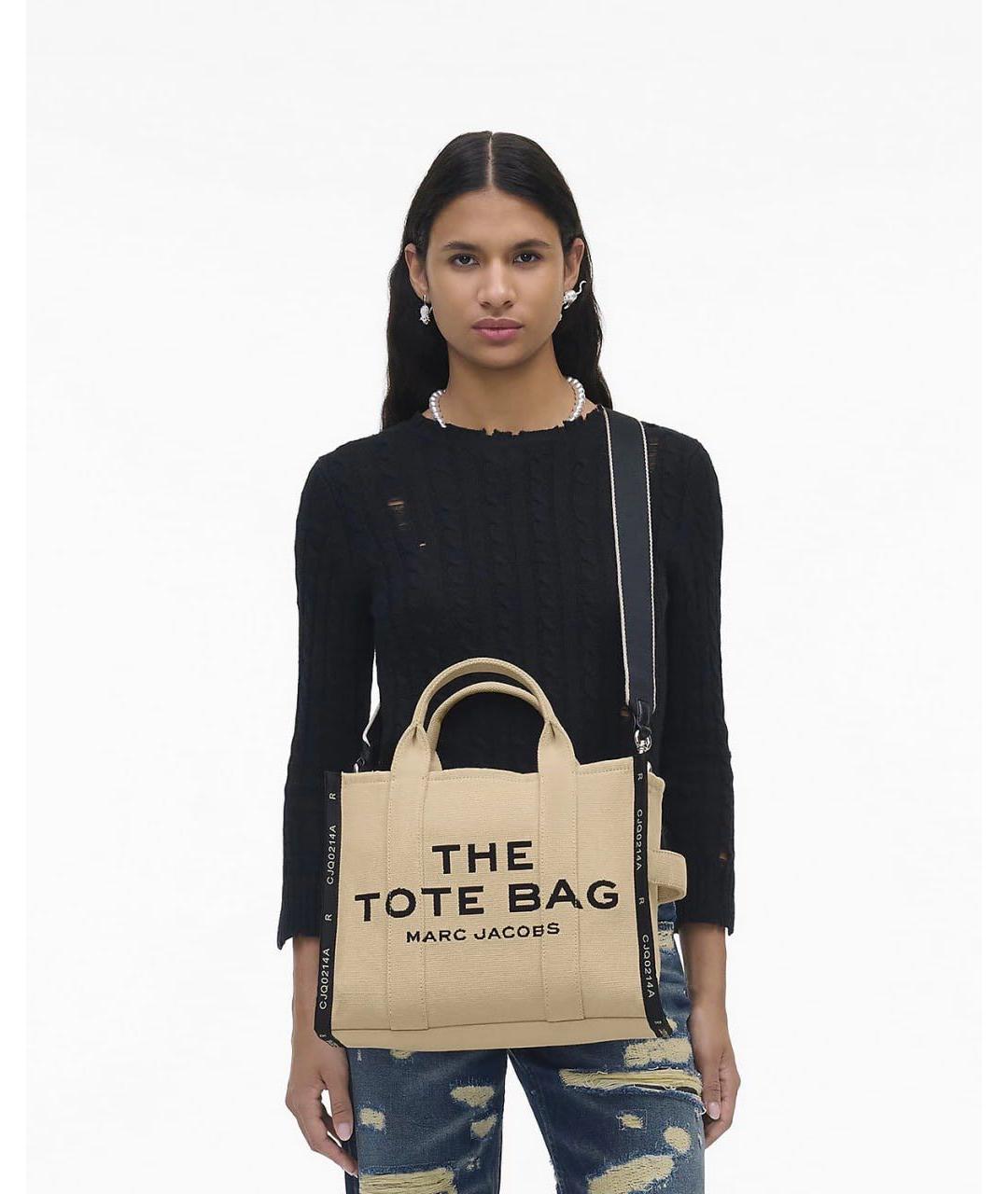 MARC JACOBS Бежевая жаккардовая сумка тоут, фото 5