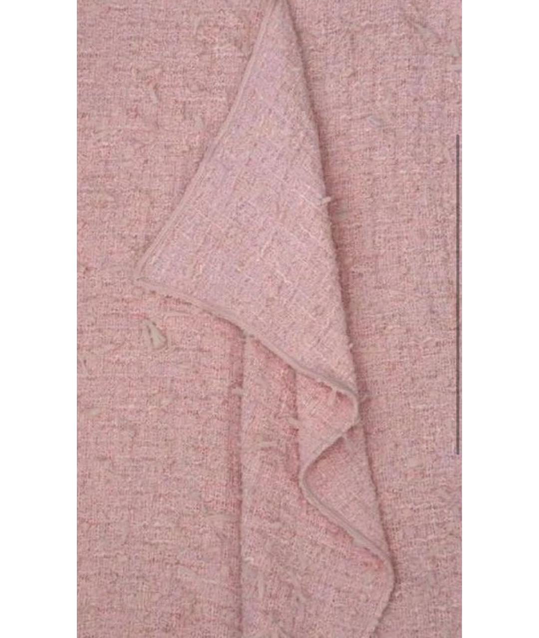 MAX MARA Розовая твидовая юбка миди, фото 4