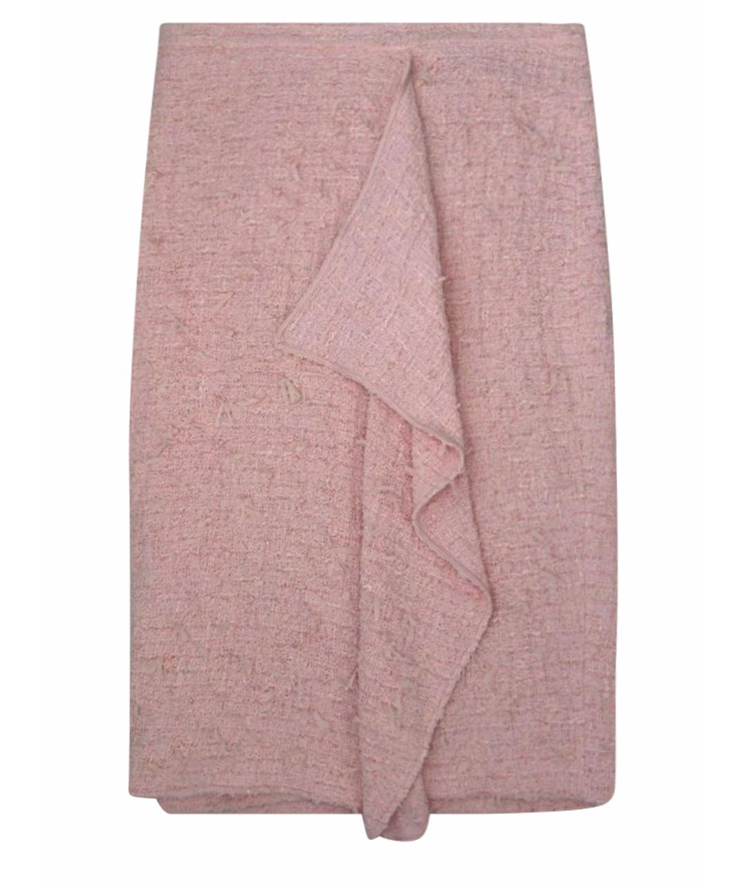 MAX MARA Розовая твидовая юбка миди, фото 1