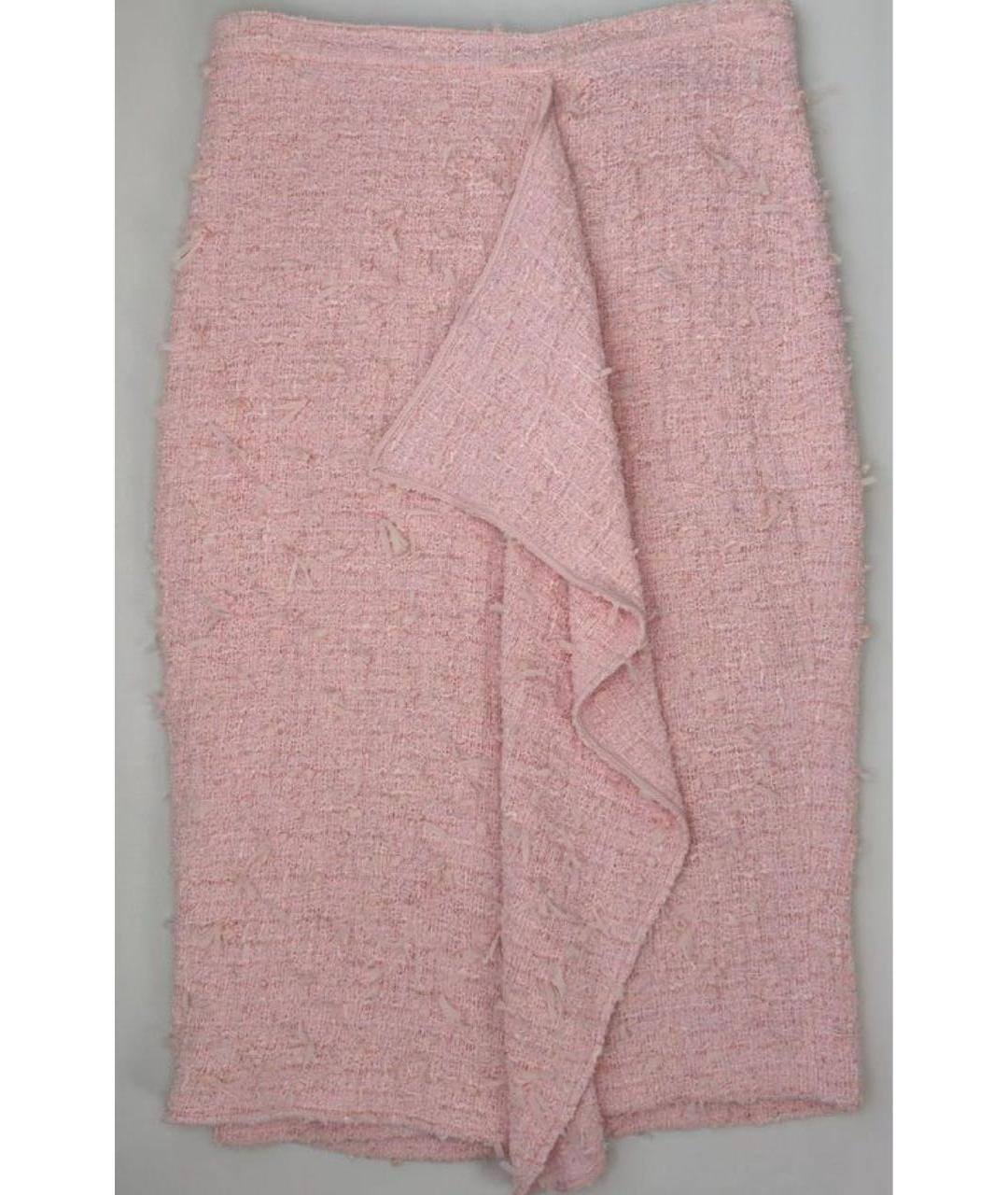 MAX MARA Розовая твидовая юбка миди, фото 5
